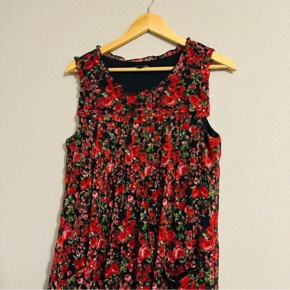 Chris McLaughlin Ruffle Pleated Floral Sleeveless Boho Dress 12 - Picture 3 of 12